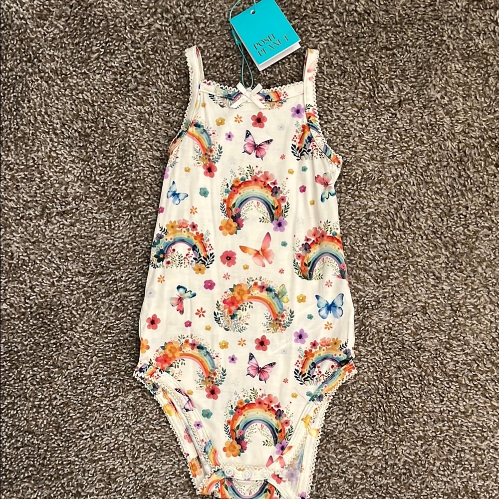 Posh Peanut Rainbow and Butterfly Print Bodysuit